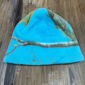 Hot Shot Blue Camo Fleece Beanie Hat